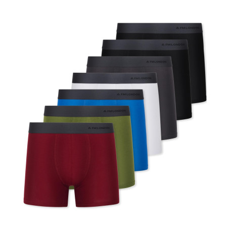 FM London Lot de 7 Boxers Respirants Homme sans Étiquette, Extensibles