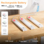 daphomeu 5 Pièce Lampe LED Rechargeable,20CM Jaune chaud Reglette led Cuisine, Lumiere Detecteur de Mouvement Interieur Sous Meu