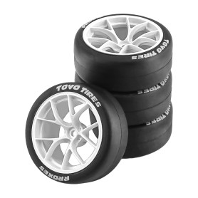 F Fityle Jeu de Jantes et pneus en Caoutchouc pour Voiture RC, 4 pièces, résistant à l'usure, moyeu de 12mm, Remplacement Durabl