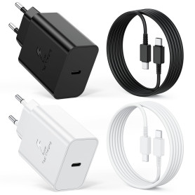 Chargeur USB C 45W, 2-Pack Prise USBC Chargeur Rapide et 2M Câbles pour Galaxy S26 S25 Ultra S24 S23 S22 S21 A57 A56 A55 A54 A37