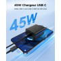 Chargeur USB C 45W, 2-Pack Prise USBC Chargeur Rapide et 2M Câbles pour Galaxy S26 S25 Ultra S24 S23 S22 S21 A57 A56 A55 A54 A37