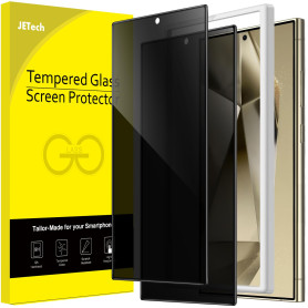 JETech Verre Trempé Anti-Espion pour Samsung Galaxy S24 Ultra, Lot de 2 | 9H Protection D'écran, Compatible Déverrouillage Empre
