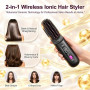Brosse lissante sans fil,ion négatif chauffante,Créez Coiffure Raffinée | 5600mAh 3RéGlages De TempéRature160-200°,Créez Coiffan