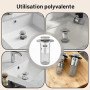 2PCS Bouchon de lavabo INOX de Bain Pop Up Universel, Bouchon Évier Salle de Bain avec Filtre Lavabo Salle de Bain, Bouchon Lava