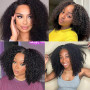 Tissage Naturel Cheveux Humain Afro Kinky Curly Human Hair 18 18 18 Pouces | Tissage Bouclé Naturel 4B 4C Meche Bresilienne Vier