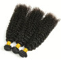 NICMISS Tissage Bouclé Naturel Kinky Curly Human Hair 18 20 22 Pouces 210g | 3 Bundles Tissage Bresilien Naturel Cheveux Humain 