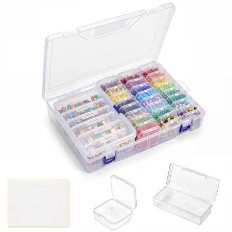 Lot de 33 boîtes de rangement pour peinture diamant avec couvercle, petites | Boîtes d'accessoires de peinture diamant, petite b