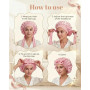 lulir Lot de 2 Bonnet Satin Cheveux Nuit, Bonnet en Satin | pour Femmes Cheveux Longs Bouclés, Doux Respirant, Large Bande Ajust