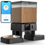 oneisall 5L Distributeur Croquettes Chat Automatique WiFi, 2 Bols INOX | 5G/2.4G WiFi Distributeur Automatique de Nourriture pou