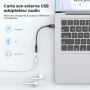 MOSWAG Adaptateur USB vers Jack 3,5mm Carte Son Externe AUX Stéréo 1 Pack | pour Casque Audio Micro TRRS Enceinte Haut Parleur C