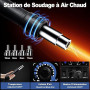 Yofuly 750W Station de Soudage et de Fer à Souder à Air Chaud, 2 en 1 Fer a Souder Pour Le Dessoudage Station Air Chaud 200~480°