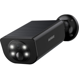 AOQEE 2K 3MP Camera Exterieure sans Fil Solaire 2.4GHz WiFi Étanche IP65 S1 | Camera Surveillance WiFi Exterieure Panneau Solair