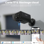 AOQEE 2K 3MP Camera Exterieure sans Fil Solaire 2.4GHz WiFi Étanche IP65 S1 | Camera Surveillance WiFi Exterieure Panneau Solair