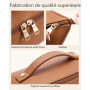 bagsmart Trousse de Maquillage Voyage Femme PU Cuir avec PVC Compartiment | 23,5x10,5x11cm Imperméable Trousse de Toilette Vanit