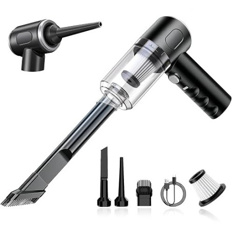 bokilino Aspirateur à main, Portable Sans fil 4-in-1 Aspirateur de Voiture | 22000PA Aspirateur, Aspirateur moteur brushless, Co