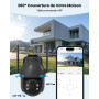 ieGeek 2K (3MP) Camera Surveillance WiFi Exterieure sans Fil Solaire | Détection Humaine IA, Nocturne Couleur, Recharge Faible L