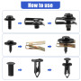 Uolor 100PCS Vis et Boulons de Voiture, Vis de Soubassement, Vis d'Aile de Carrosserie, Clips en Plastique Rivet Fixations - Kit