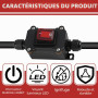 2 Pièces Interrupteur Étanche à Cordon IP65 avec Voyant Rouge, 220V 30A, Interrupteurs Marche Arrêt à Basculer DPST pour Applica