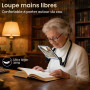 Qivine 3X Loupe de Lecture à Main Libre, Loupe Grossissante avec Lumiere, Col de Cygne Flexible, Légère & Rechargeable Via USB-C