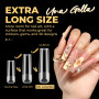 UNA GELLA Capsule Américaine Ongle Carré Extra Long 240 Pièces XXL Full Cover Pré-Buffées pour Gel Sans Courbe C 12 Tailles