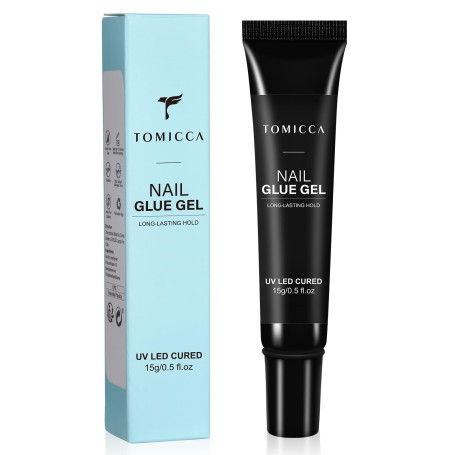 TOMICCA  Solide Colle Faux Ongles - 4 en 1 Adhésif Ultra 15g | Colle Adhésive Super Forte Strass Bijoux Décorations Tube Pratiqu