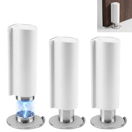 DRADERCH Lot de 3 Butoir de Porte Magnétique Sol Adhésif Sans Perçage | Bloque Porte Aimanté Invisible en Acier Inoxydable, Arrê