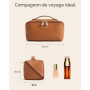 bagsmart Trousse de Maquillage Voyage Femme PU Cuir avec PVC Compartiment | 23,5x10,5x11cm Imperméable Trousse de Toilette Vanit