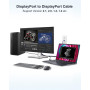 Ubluker 10K 8K 4K Câble DisplayPort 2.1 54Gbps 2M, Certifié Câble DP vers DP 4K 240Hz 165Hz 144Hz 120Hz 10K 8K 60Hz Nylon Tressé