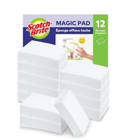 Scotch-Brite Éponge Magique en Melamine de Nettoyage, 12 par lot - Gomme Magique Pour Éliminer les Taches et les Saletés Tenaces