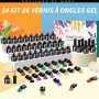 Phoenixy Vernis Semi Permanent 60PCS Vernis Gel UV Semi Permanent | 54 Couleurs Kit Ongle Gel pour Débutants avec Base et Top Co