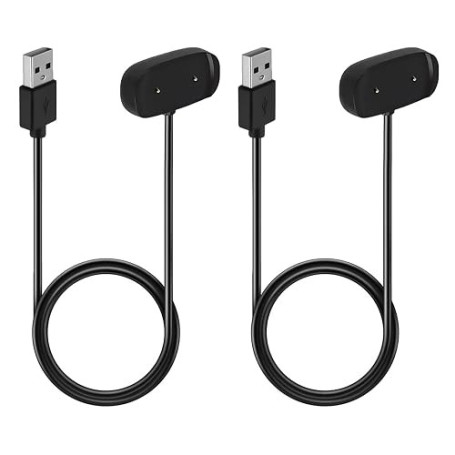 2 Pièces Chargeur Compatible avec Amazfit GTR 2/2e, GTS 2/2e, Bip 5/3/3 Pro, T-Rex Pro, Pop, Zepp E Z, 100cm Câble de Chargeur U