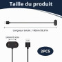 2 Pièces Chargeur Compatible avec Amazfit GTR 2/2e, GTS 2/2e, Bip 5/3/3 Pro, T-Rex Pro, Pop, Zepp E Z, 100cm Câble de Chargeur U