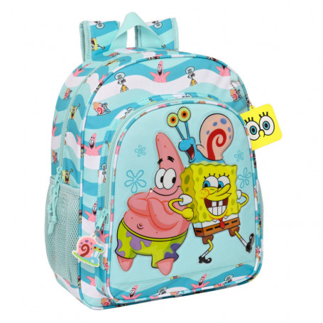 Cartable Spongebob Stay positive Bleu Blanc (32 x 38 x 12 cm) 44,99 €