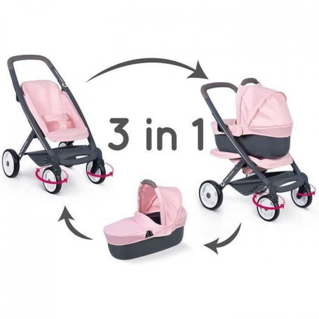 SMOBY - Bébé Confort - Poussette + Landau 3 en 1 pour Poupons et Poupées - Roues 109,99 €