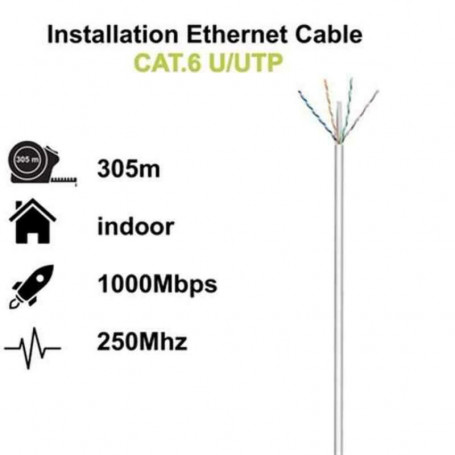 Câble Réseau Rigide UTP 6ème Catégorie Ewent (305 m) 168,99 €