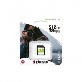 Kingston Technology Carte SDXC Canvas Select Plus 100R C10 UHS-I U3 V30 de 512 Go Carte Mémoire Kingston SDS2/512GB 76,99 €