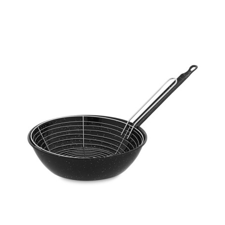 Poêle à frire avec panier Vaello Noir Acier émaillé (Ø 24 cm) 36,99 €