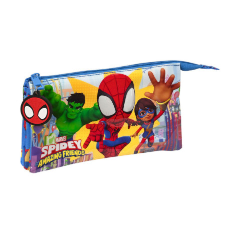 Trousse Fourre-Tout Triple Spiderman Team up Bleu (22 x 12 x 3 cm) 29,99 €